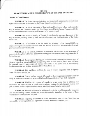 Batavia City Council Resolution