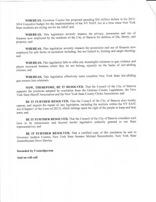 Batavia City Resolution p. 2